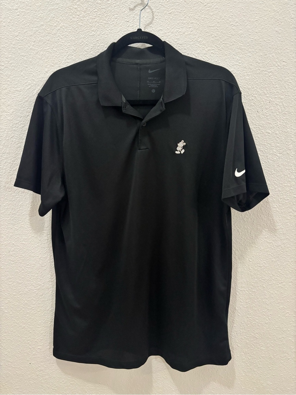 Nike X Disney Black Mickey Mouse Polo Short Sleeve Size Medium